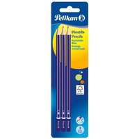 Pelikan Bleistift Sechskant 3er Set 2B/B/HB, auf Blisterkarte, Violett,