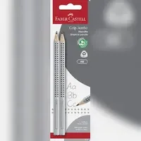 Faber-Castell Bleistift Jumbo Grip HB 2 St. Silber