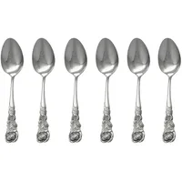 Gräwe Espressolöffel 6-teilig, Edelstahl, Serie Rosendekor,