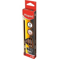 Maped BLACK'PEPS Bleistifte B schwarz/orange, 12 St.