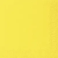 Duni 104058 Cocktail-Servietten 3lagig Tissue Uni gelb, 24 x