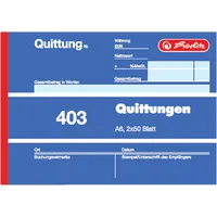 Herlitz Formularbuch Quittung 403 A6 mehrfarbig