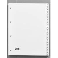 Dots Ordnerregister Vollformat 1-31 weiß 31-teilig, 5 Satz