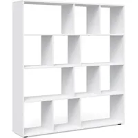 Vicco Raumteiler Pilar Bücherregal Standregal Büroregal 12 Fächer Weiß,