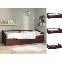 VidaXL Tagesbett 3-Sitzer Schubladen Dunkelbraun Kiefernholz 90x200 cm
