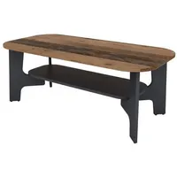 ByLIVING Couchtisch Old Wood, Melamin Anthrazit/mit Ablageboden, Holzwerkstoff, schwarz/braun,
