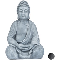 Relaxdays Buddha Figur sitzend, 50 cm hoch, Feng Shui,