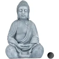 Relaxdays Buddha Figur 50 cm grau