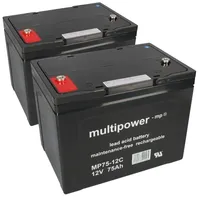 Q-Batteries Akku kompatibel E-Mobile E-Scooter Vermeiren 2x 12V 75Ah