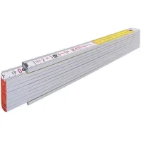 Stabila Holz-Gliedermaßstab Type 717, 2 m, weiß/gelbe metrische Schnellablese-Skala