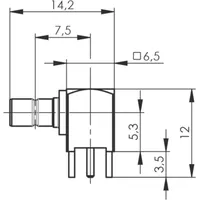 Telegärtner SMB-Steckverbinder Stecker, gewinkelt 50Ω 1St.