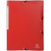 Exacompta Opak 55085E A4 PP Gummizug 3Klappen rot
