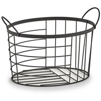 Zeller Aufbewahrungskorb, Metall, schwarz, 35 x 23,5 x 23