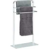 Relaxdays Handtuchhalter 3-armig Weiß/Silber