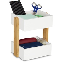 Relaxdays Schreibtisch Organizer, 2 Fächer,