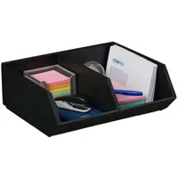 Relaxdays Schreibtischorganizer, 2 Fächer, Bambusbox stapelbar, multifunktional, HxBxT: ca.