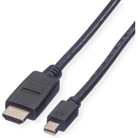 Value Mini DisplayPort Kabel, DP-HDTV, ST/ST, schwarz, 4,5 m