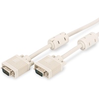 Digitus VGA Anschlusskabel HD15 St/1.8m, 3Coax/7C, 2Xferrit, Beige