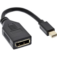 InLine Mini DisplayPort Stecker zu DisplayPort Buchse 0.15m, schwarz,