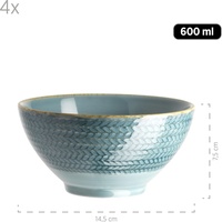 Mäser Schüssel-Set, Porzellan Prospero Blau