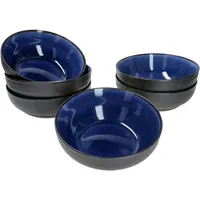 Mambocat 6er Set Schalen Reactive Glaze Navy Blue- Athens