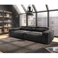 DeLife Big-Sofa Sirpio XL 270x130 cm Mikrofaser Schwarz mit