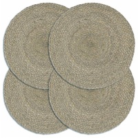 VidaXL Tischsets 4 Stk. Grau 38 cm Rund Jute