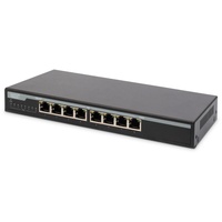 Digitus 8-Port Gigabit Netzwerkswitch, Desktop Switch (8 Ports), Netzwerk