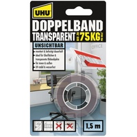 UHU TRANSPARENT doppelseitiges Klebeband 19,0 mm x 1,5 m,