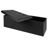 CASARIA Sitzbank Schwarz 115x38x38cm mit Stauraum Faltbar