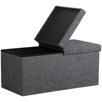 CASARIA Sitzbank Dunkelgrau 80x40x40cm mit Stauraum Faltbar
