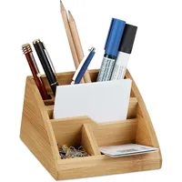 Relaxdays Schreibtisch Organizer Bambus Braun 1 St.