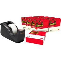 Scotch Klebebandabroller und Scotch Crystal Klebeband 10 Rollen, 19