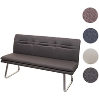 Mendler Sitzbank HWC-H70, Esszimmerbank Bank Polsterbank, Rückenlehne Stoff/Textil Edelstahl