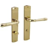 MS Beschläge Schildgarnitur Classic Türbeschlag Türdrücker Messing Optik Türgriff