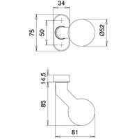 Edi Profiltür-Knopf 2033/4020 Alu.F12 Aufnahme M12 gekr.