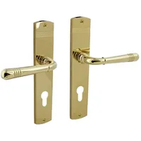 MS Beschläge Schildgarnitur Classic Türbeschlag Türdrücker Messing Optik Türgriff