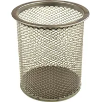 Helit Stifteköcher Mesh H2518100 9x10cm rund 1Fach Metall silber