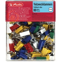 Herlitz 10411148 Vielzweckklammern Box, 19mm, 80 Stück, farbig