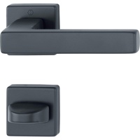 HOPPE Drückergarnitur AUSTIN - auf Rosette WC, Aluminium schwarz