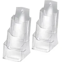 Sigel Tisch-Prospekthalter 3xDIN lang mit 3 Fächern glasklar VE=2x1