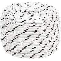 VidaXL Bootsseil Geflochten Weiß 14 mmx100 m Polyester
