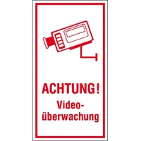 SafetyMarking® Hinweisschild Achtung! Videoüberwachung 8 cm x 15 cm