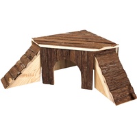 Karlie Wonderland Naturholzhaus mit Leiter Kleintierstalleinrichtung