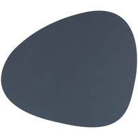 LINDDNA Tischset Nupo L Curve Leder Blau Dunkelblau (Large)