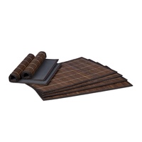 Relaxdays Tischset 6 teilig, Platzdeckchen, Bambus, rutschhemmende Unterseite, 30
