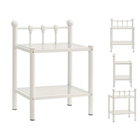 VidaXL Nachttisch Weiß Transparent 45x34,5x60,5 cm Metall und Glas