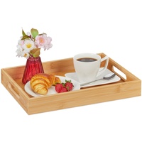 Relaxdays Tablett Bambus, HBT: 5,5 x 40 x 30