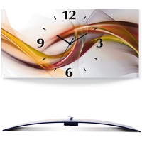 ARTland Wanduhr »Abstrakes Design Orange«, 3D Optik gebogen, mit