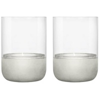 BLOMUS Windlicht Calma 2tlg. Stein, Marmor, Granit Grau Hellgrau